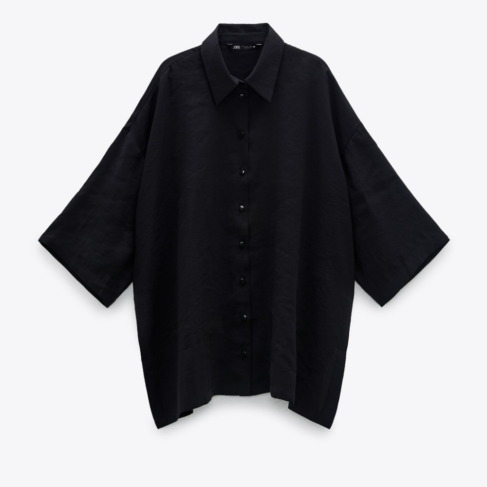 Zara oversized side split button up NWT